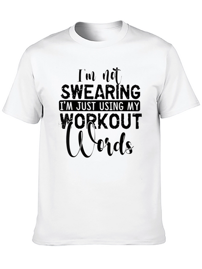 Workout Words Graphic Tee - Black Cotton