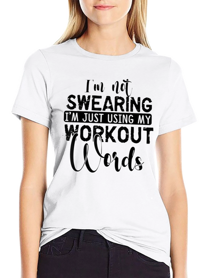 Workout Words Graphic Tee - Black Cotton
