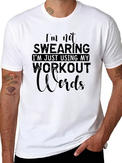 Workout Words Graphic Tee - Black Cotton