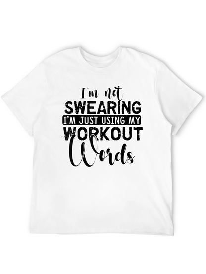 Workout Words Graphic Tee - Black Cotton