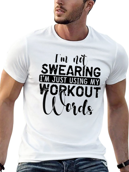 Workout Words Graphic Tee - Black Cotton