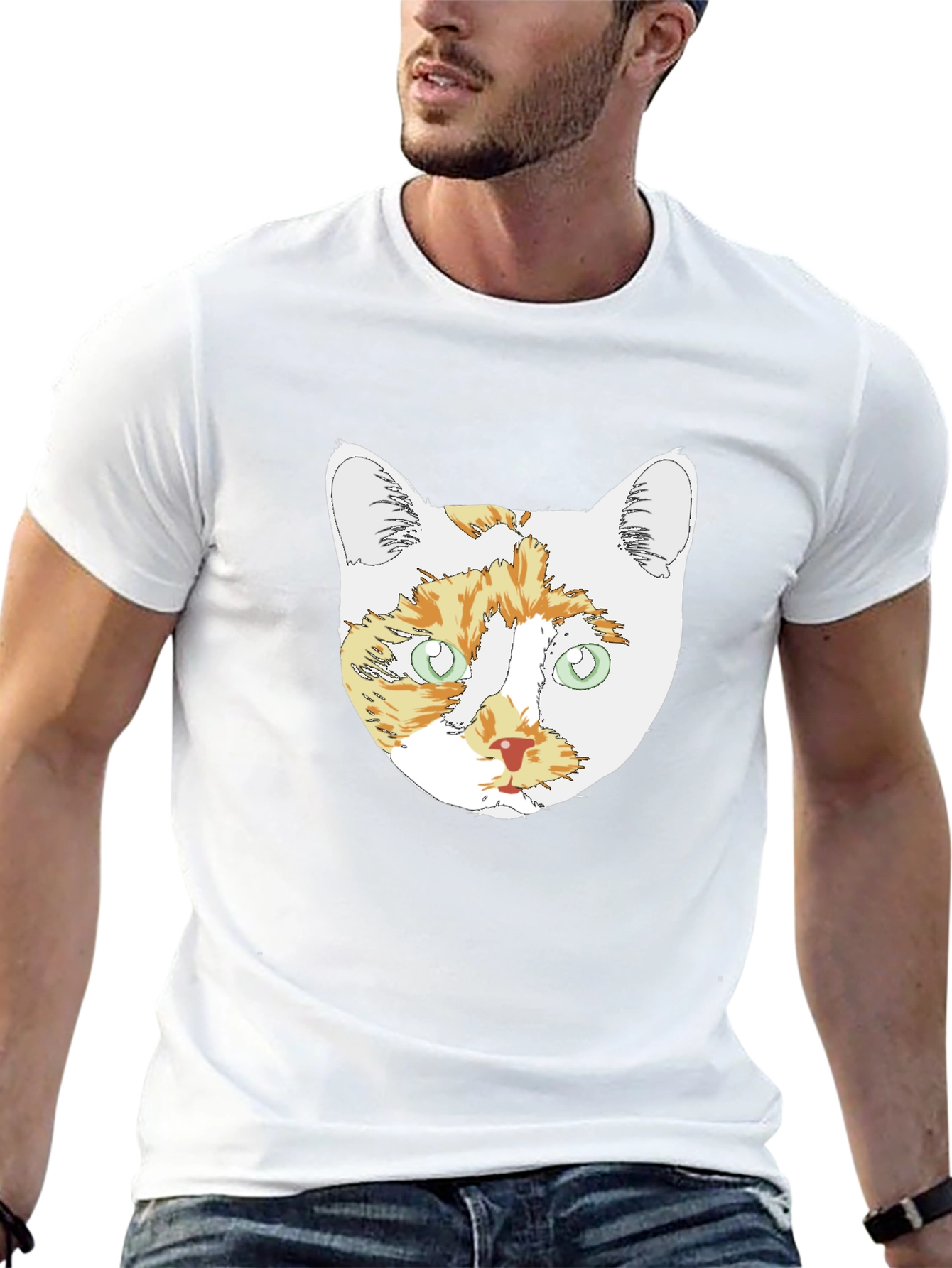 Cat Head Graphic T-Shirt