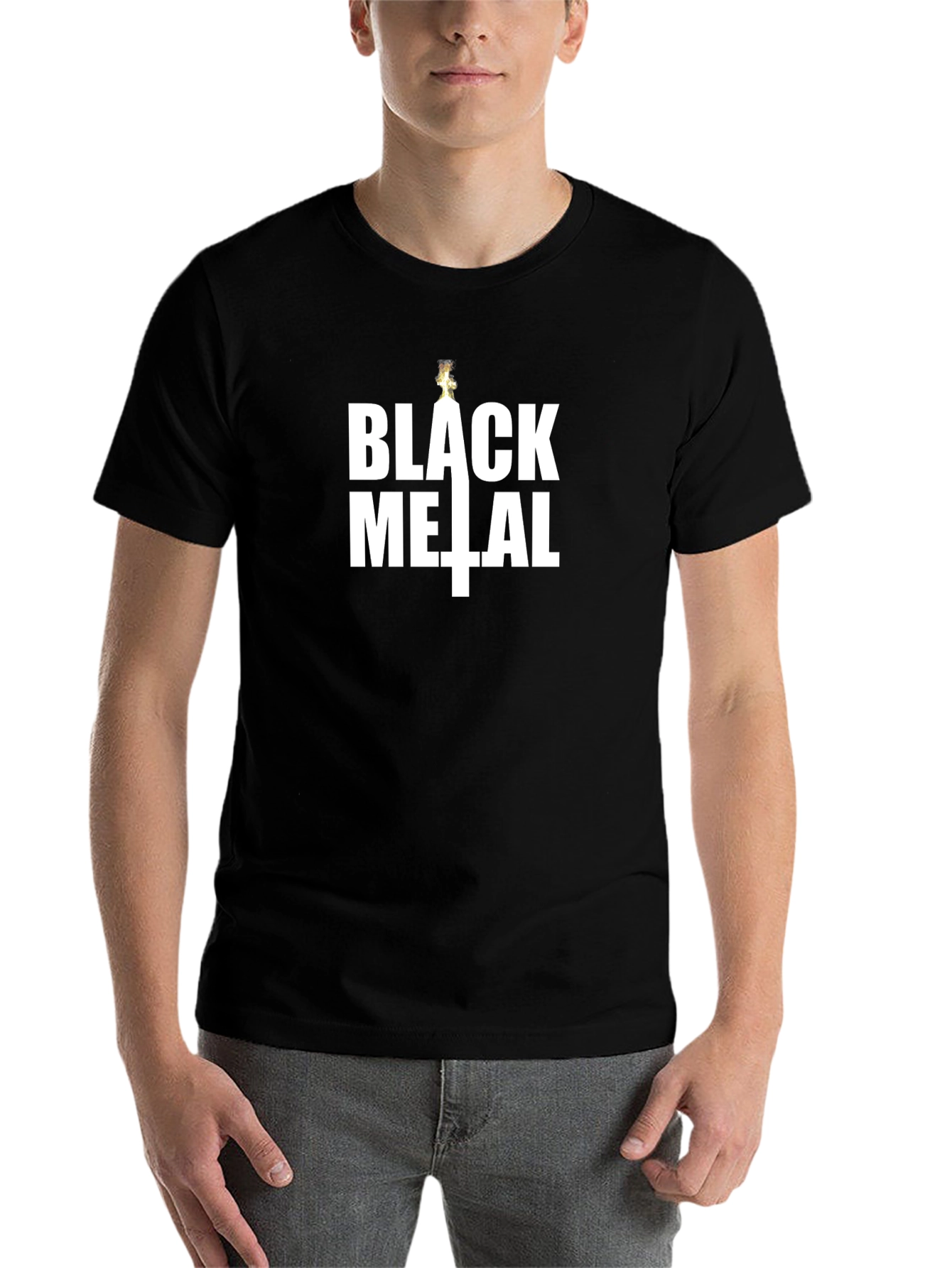 Black Metal Inverted Cross T-Shirt - Dark Humor Tee