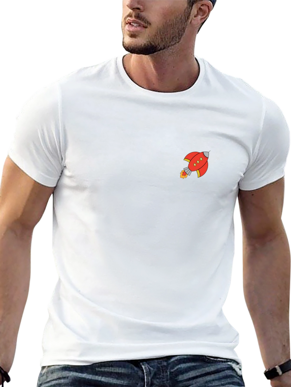 Rocket Graphic Black T-Shirt
