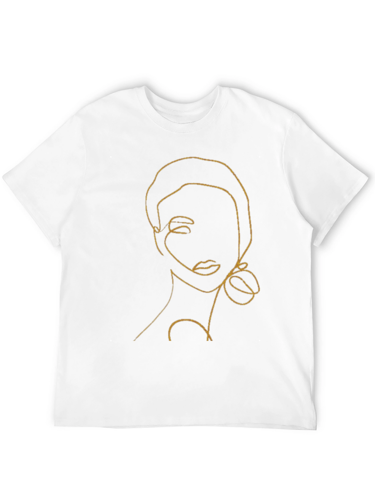 Abstract Woman Line Art Black T-Shirt