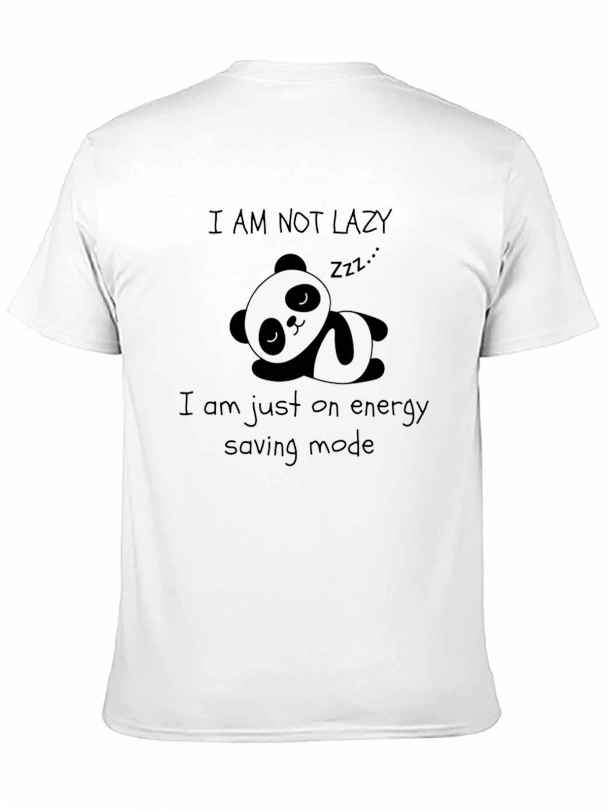Lazy Panda Energy Saving Mode Black Graphic T-Shirt