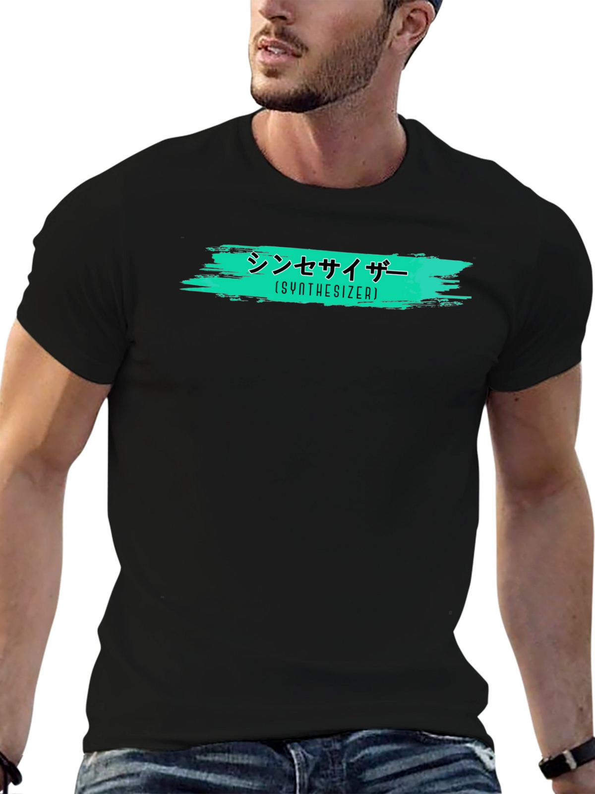 Synthesizer Graphic T-Shirt - Trendy Black Tee