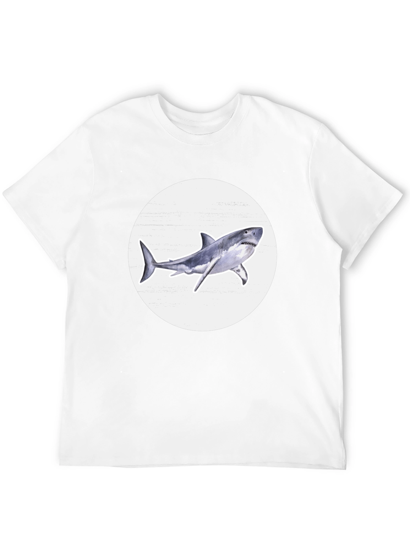 Shark Graphic Print Black Crew Neck T-Shirt