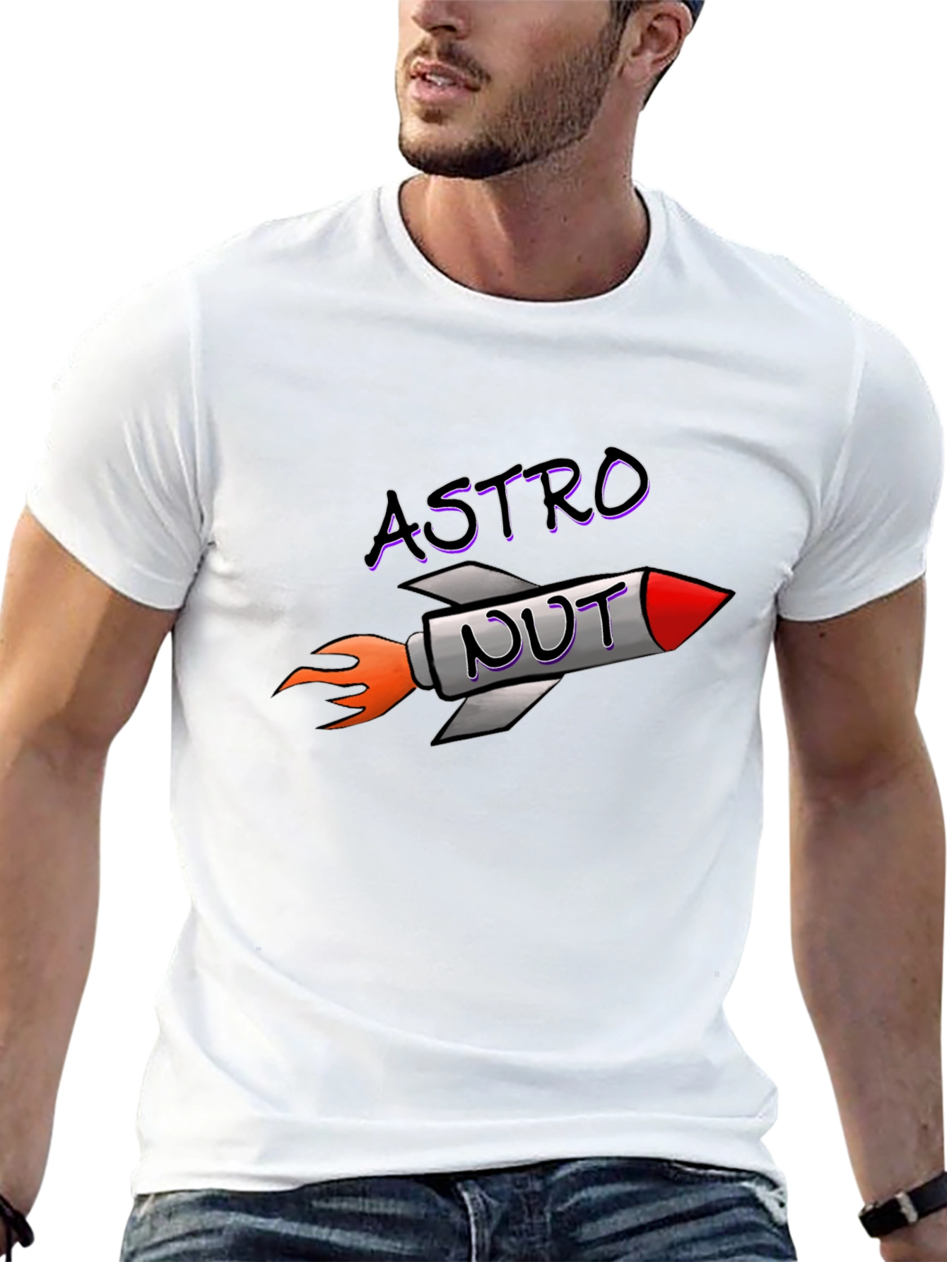 Astro Nut T-Shirt - Rocket Design