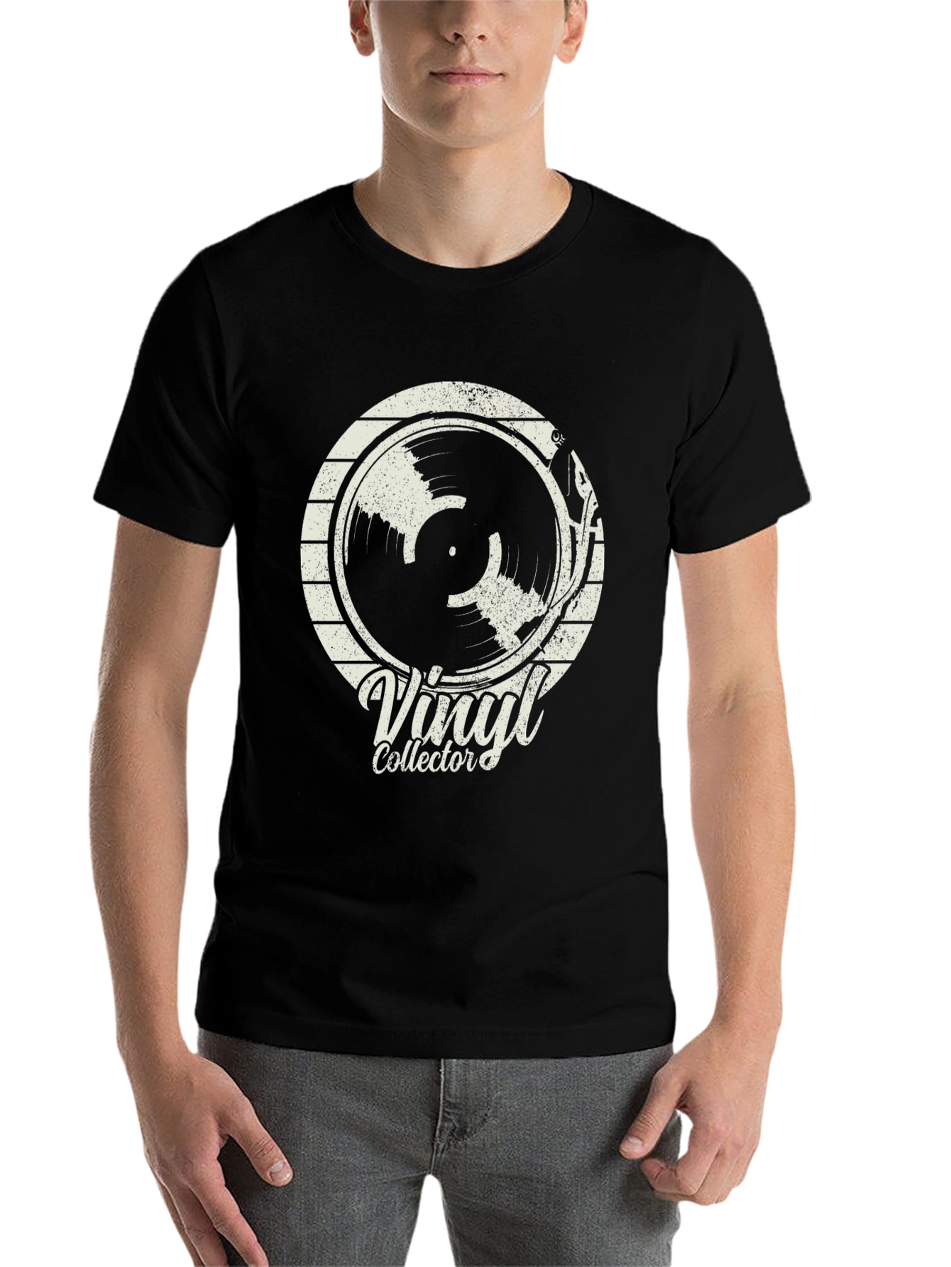 Vinyl Collector Graphic Tee - Retro Music Lover T-Shirt