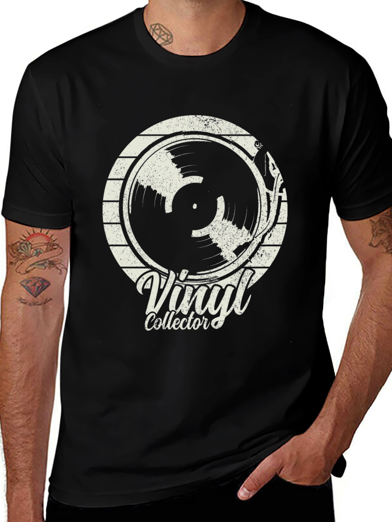Vinyl Collector Graphic Tee - Retro Music Lover T-Shirt