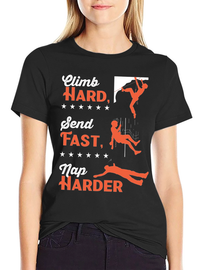 Climb Hard T-Shirt - Rock Climbing Adventure Tee