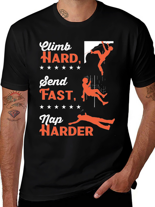 Climb Hard T-Shirt - Rock Climbing Adventure Tee