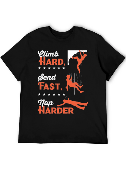Climb Hard T-Shirt - Rock Climbing Adventure Tee