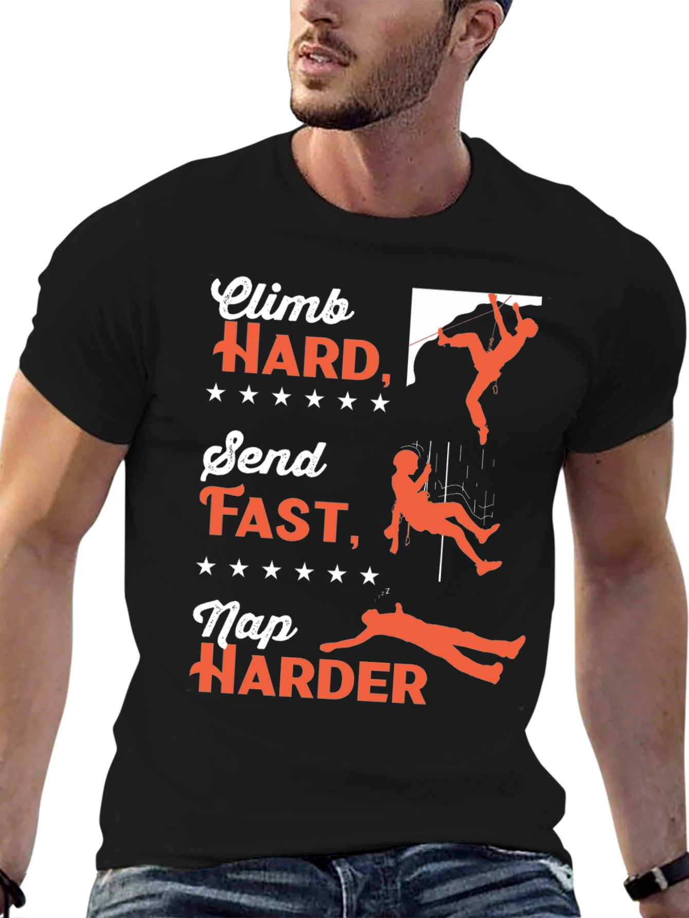 Climb Hard T-Shirt - Rock Climbing Adventure Tee