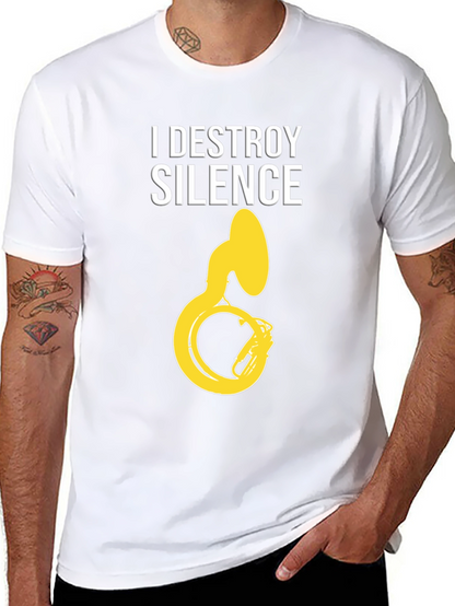 I Destroy Silence Tuba Graphic Tee - Black