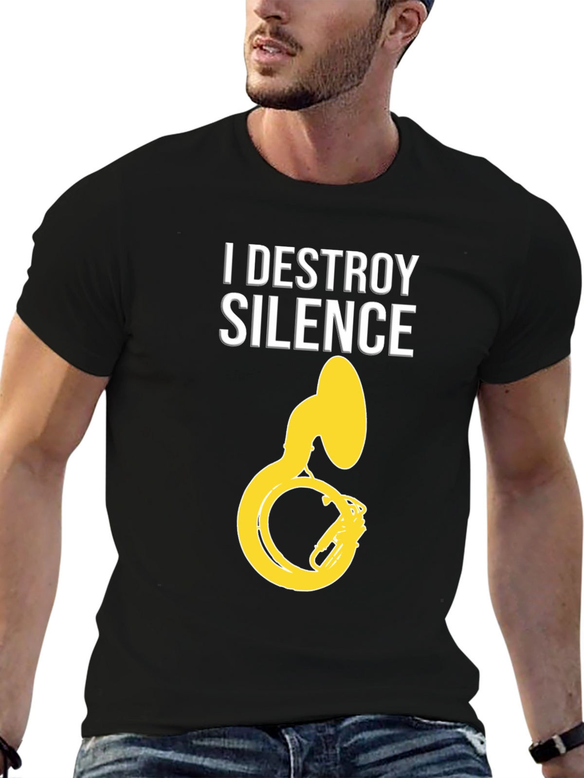 I Destroy Silence Tuba Graphic Tee - Black