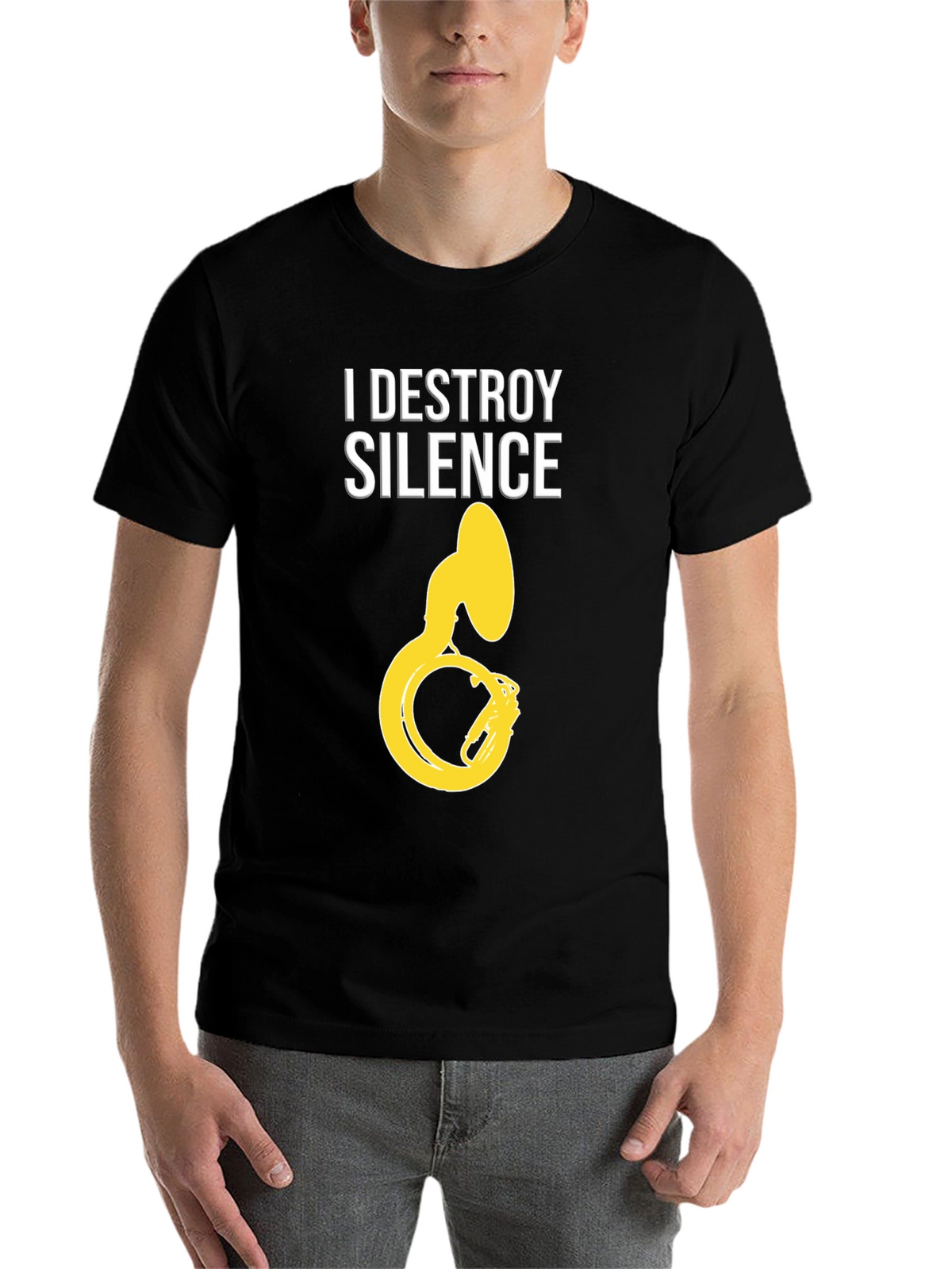 I Destroy Silence Tuba Graphic Tee - Black
