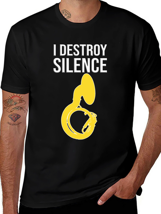 I Destroy Silence Tuba Graphic Tee - Black