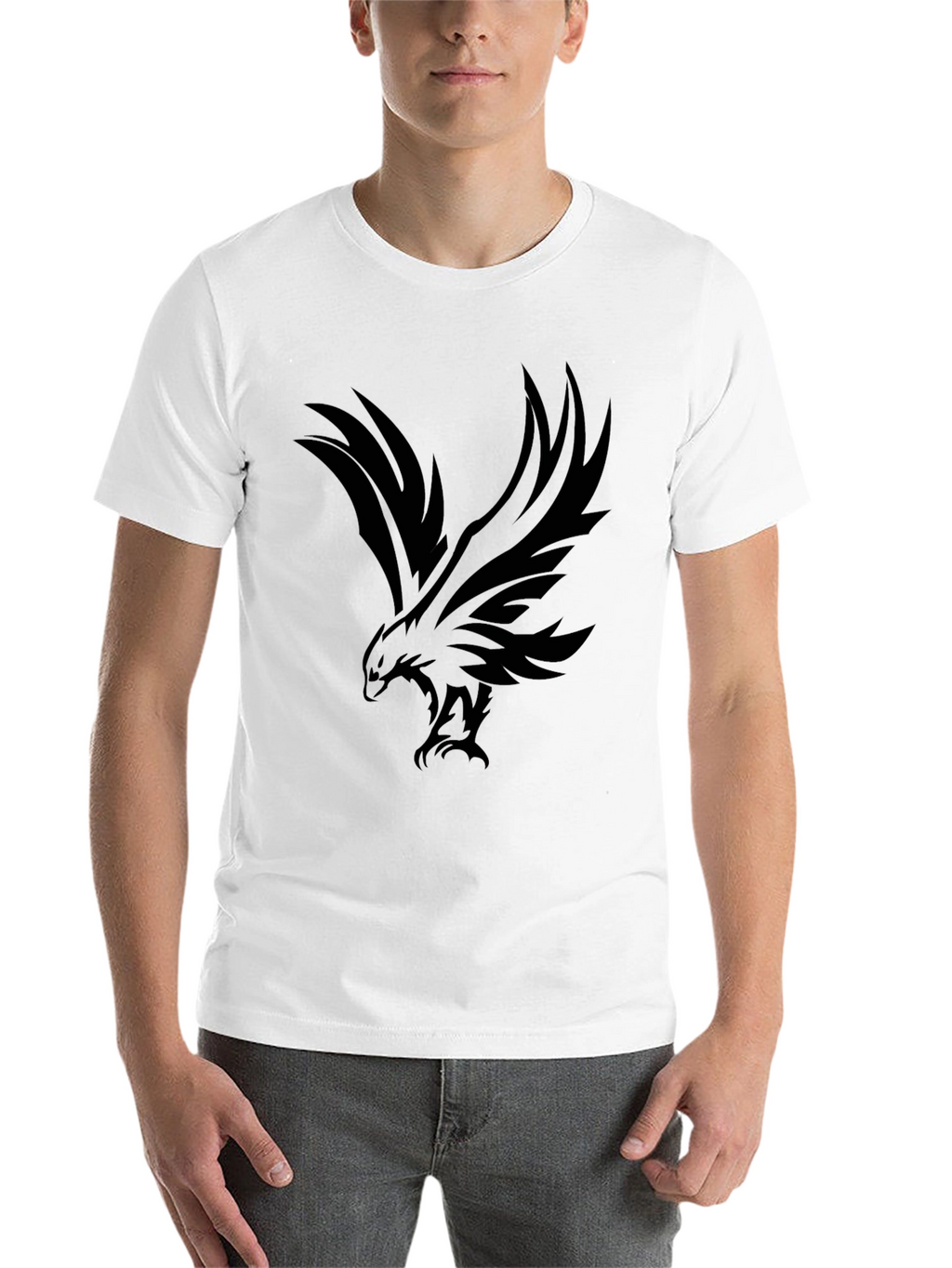 Mens Black Eagle Graphic T-Shirt