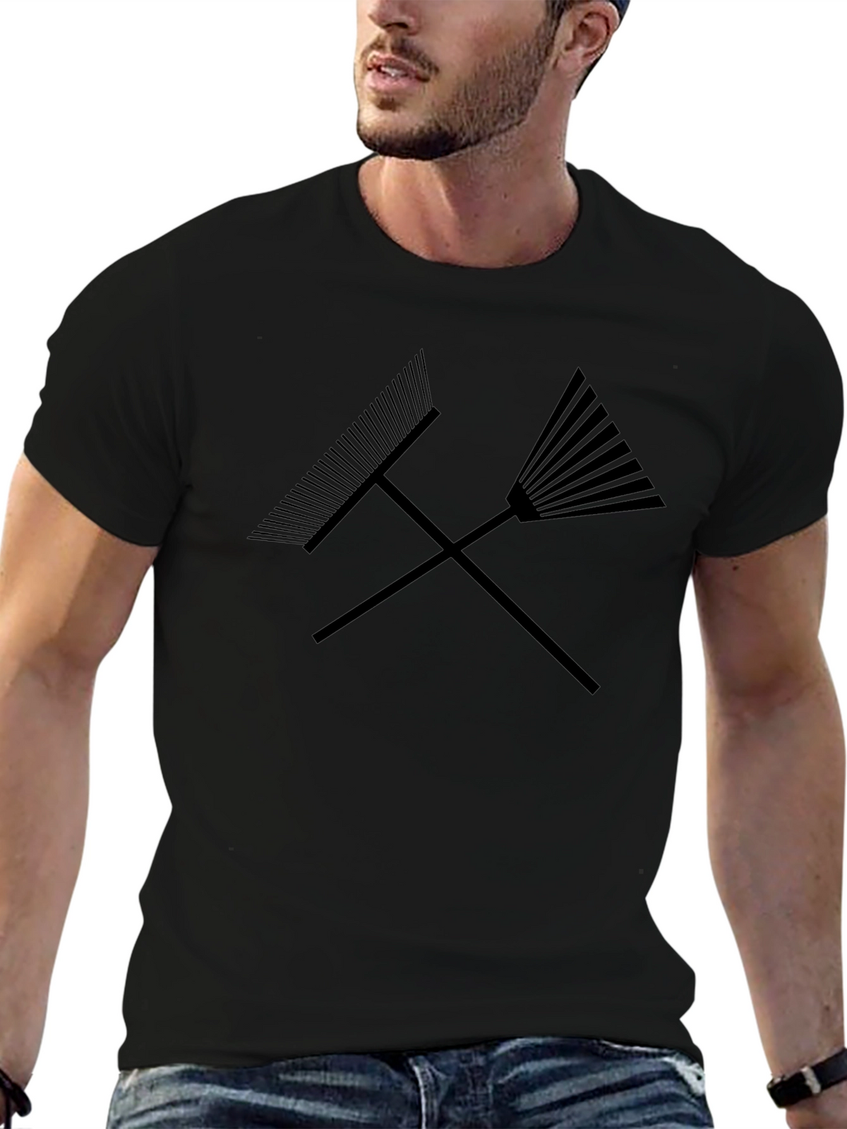 Rake It Up T-Shirt - Crossed Rakes Graphic Tee