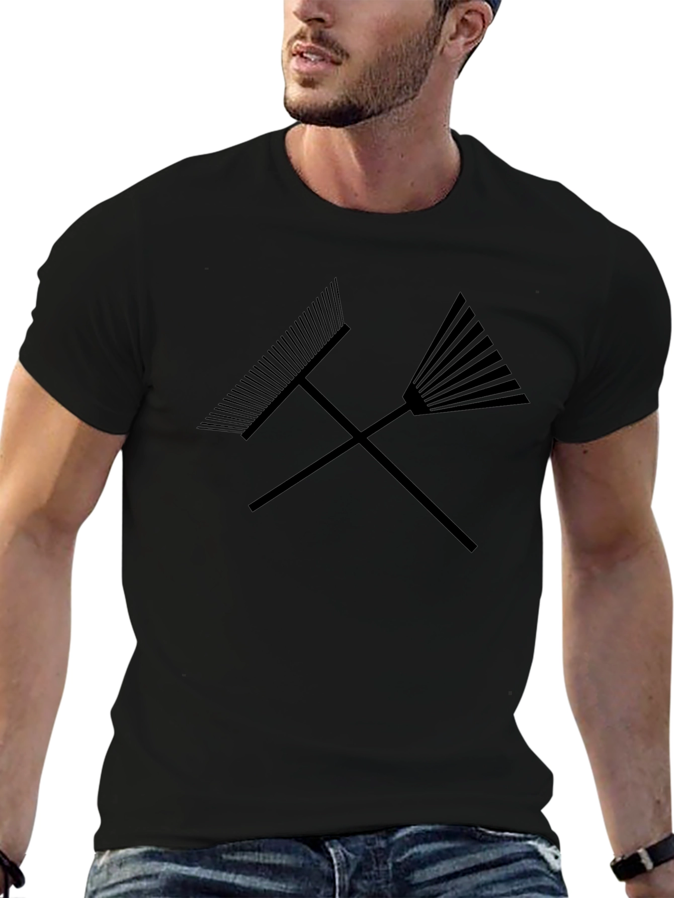 Rake It Up T-Shirt - Crossed Rakes Graphic Tee