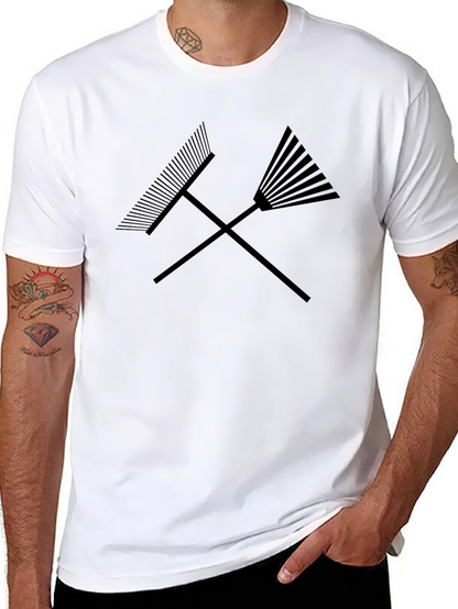 Rake It Up T-Shirt - Crossed Rakes Graphic Tee