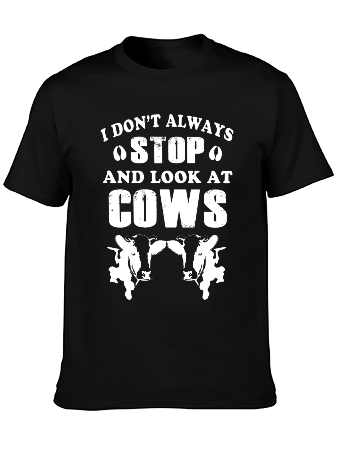 Funny Cow Lover Graphic T-Shirt - Black