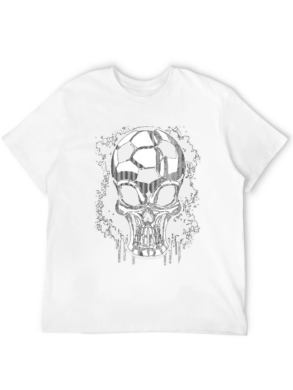 Soccer Skull Graphic Tee - Black Short Sleeve