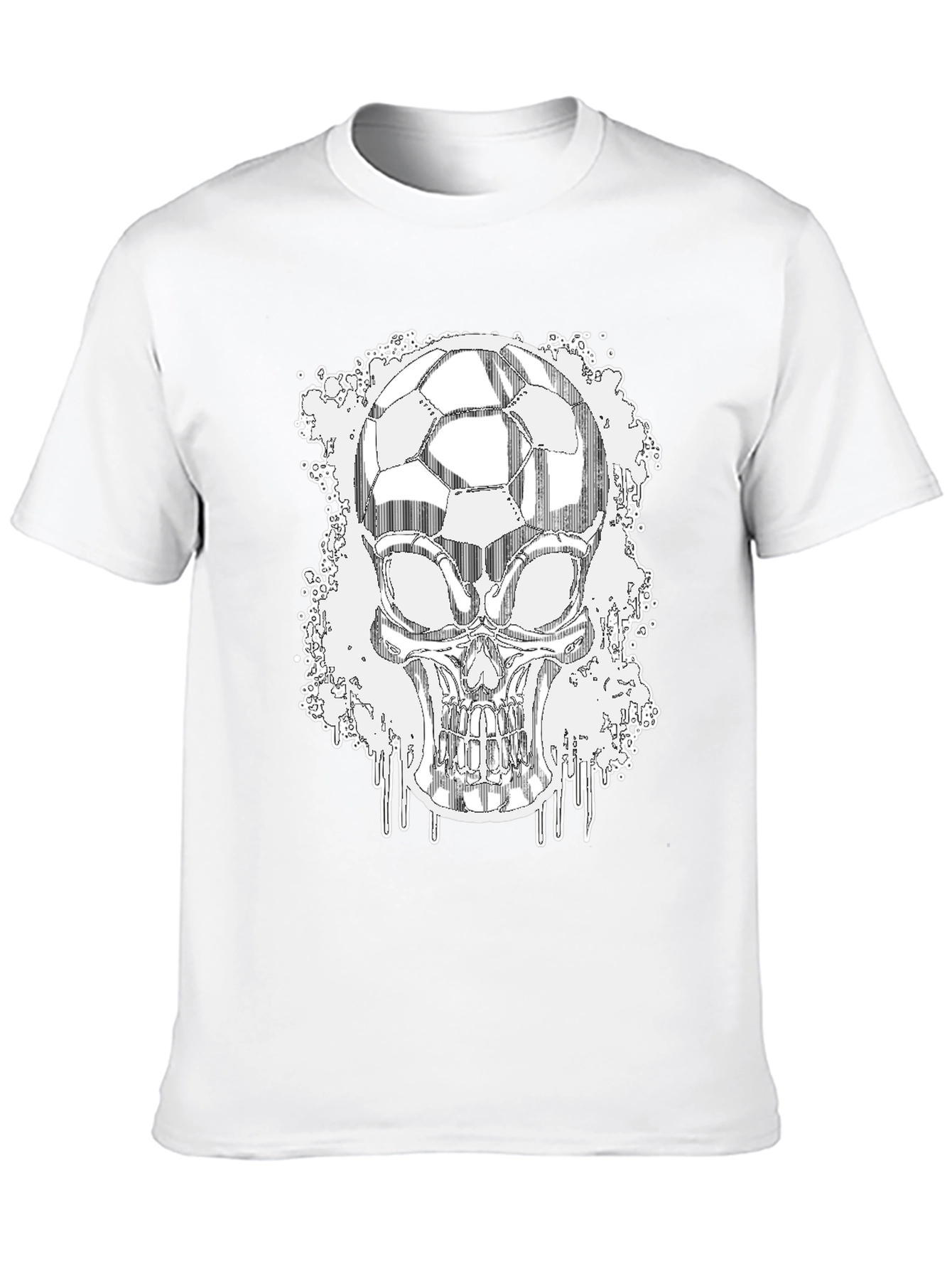 Soccer Skull Graphic Tee - Black Short Sleeve