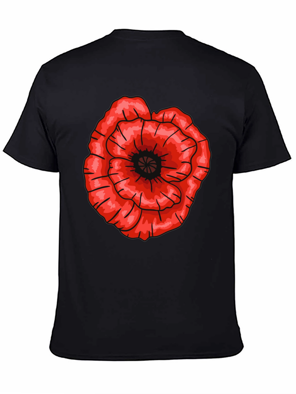 Red Poppy Flower Graphic T-Shirt - Casual Cotton Tee