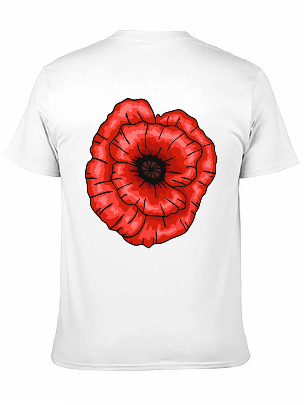 Red Poppy Flower Graphic T-Shirt - Casual Cotton Tee