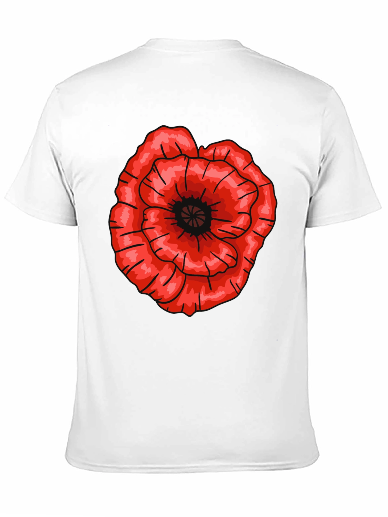 Red Poppy Flower Graphic T-Shirt - Casual Cotton Tee