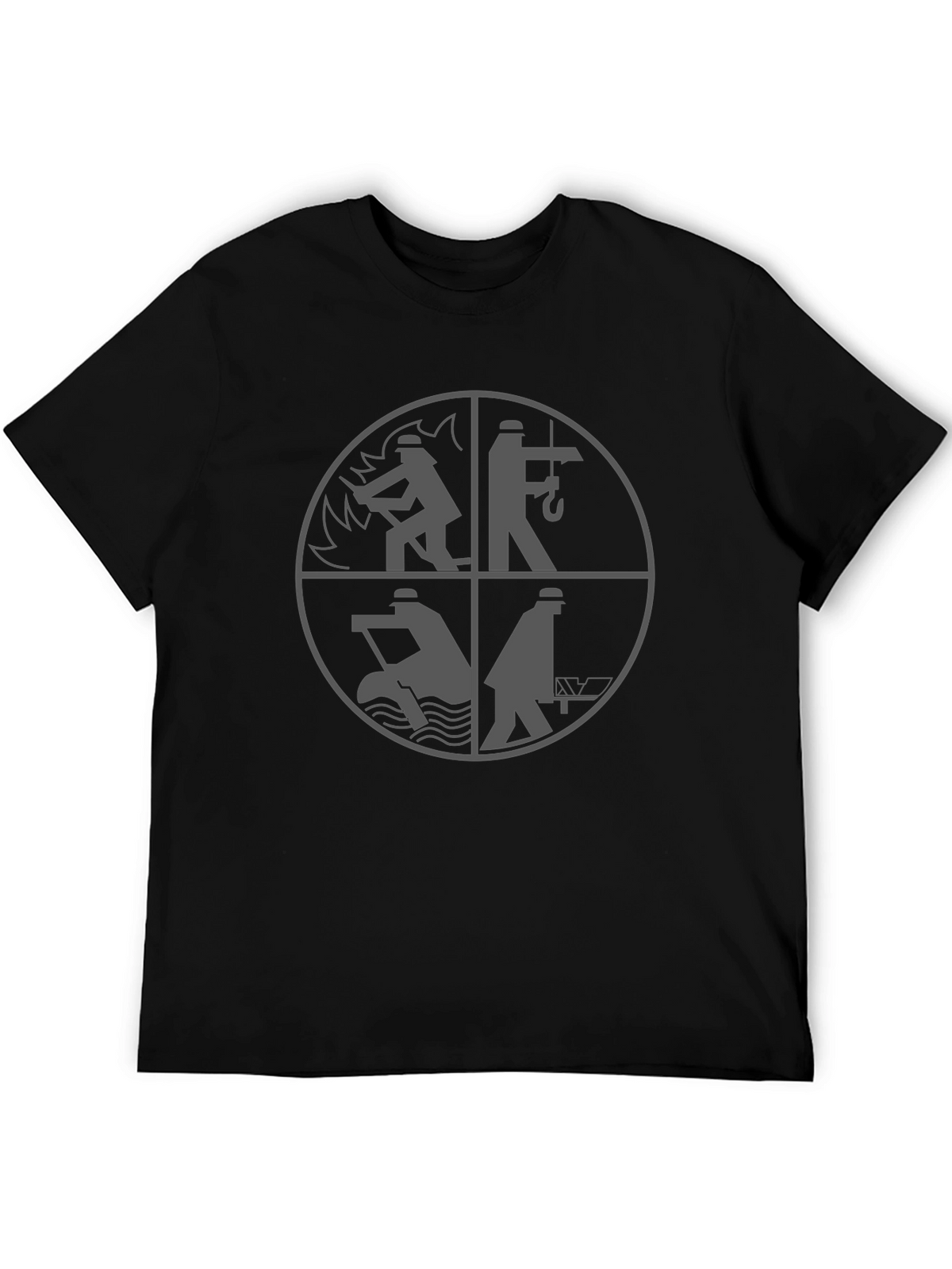 Worker Graphic Print Tee - Black
