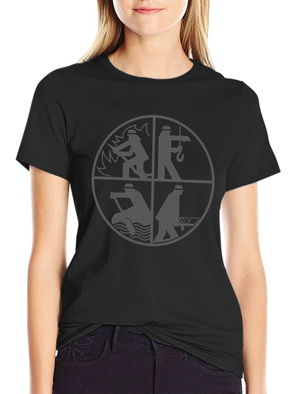 Worker Graphic Print Tee - Black