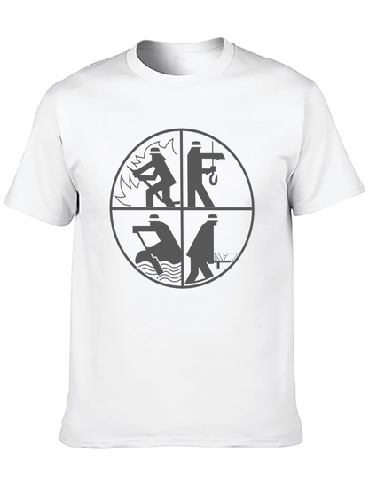 Worker Graphic Print Tee - Black
