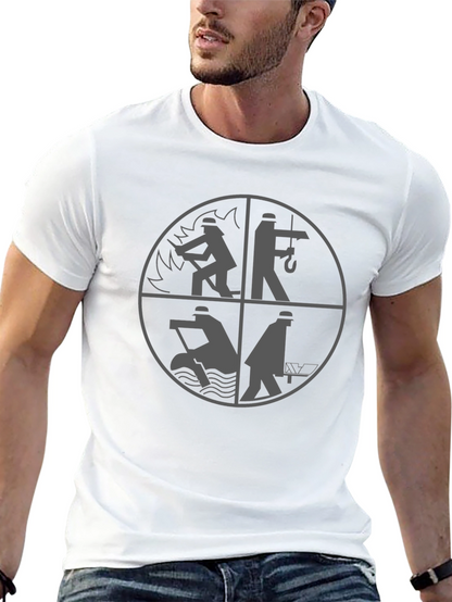 Worker Graphic Print Tee - Black