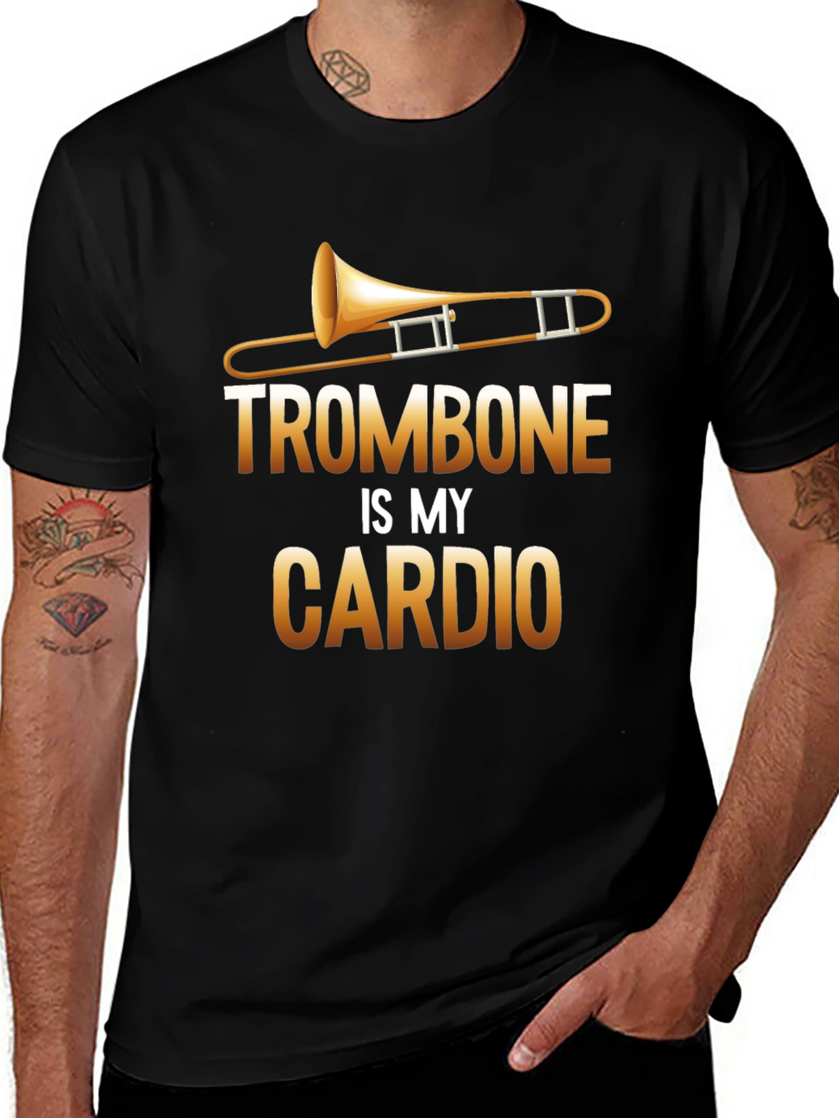 Trombone is My Cardio Black T-Shirt