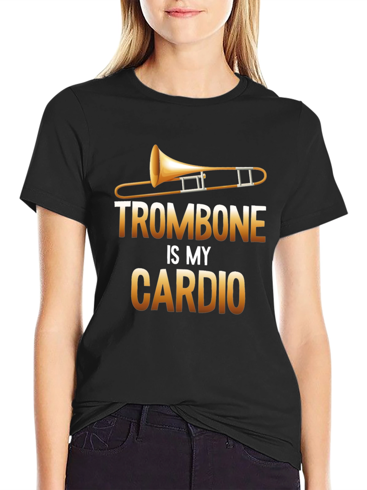 Trombone is My Cardio Black T-Shirt