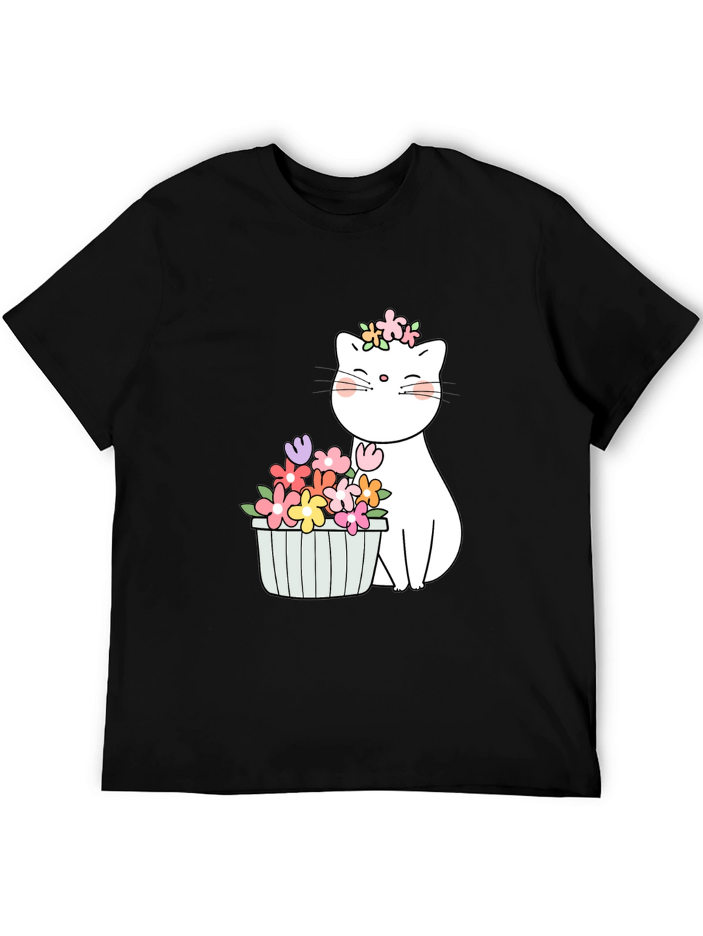 Floral Cat Graphic T-Shirt