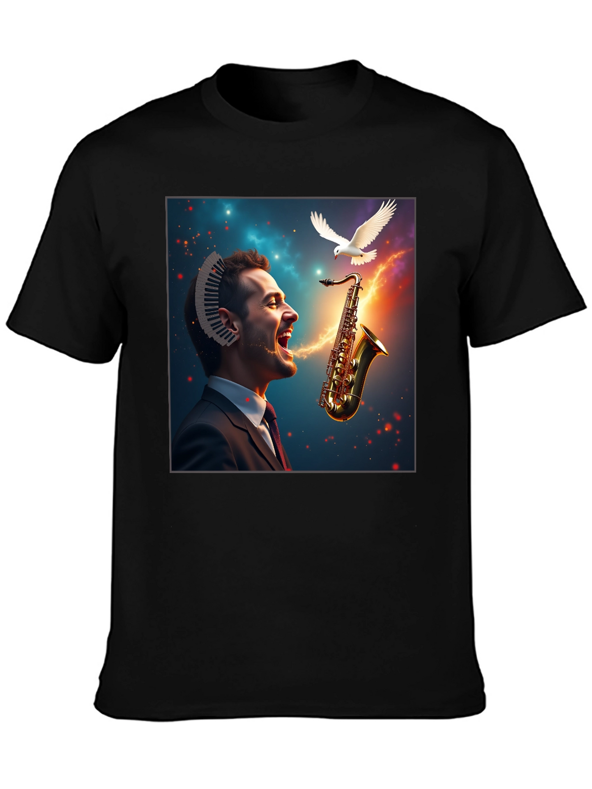Musical Mind T-Shirt - Artistic Saxophone Design