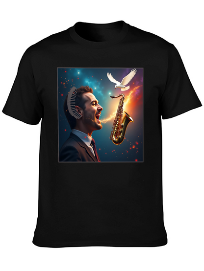 Musical Mind T-Shirt - Artistic Saxophone Design