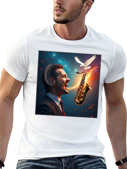 Musical Mind T-Shirt - Artistic Saxophone Design