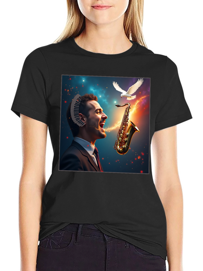 Musical Mind T-Shirt - Artistic Saxophone Design