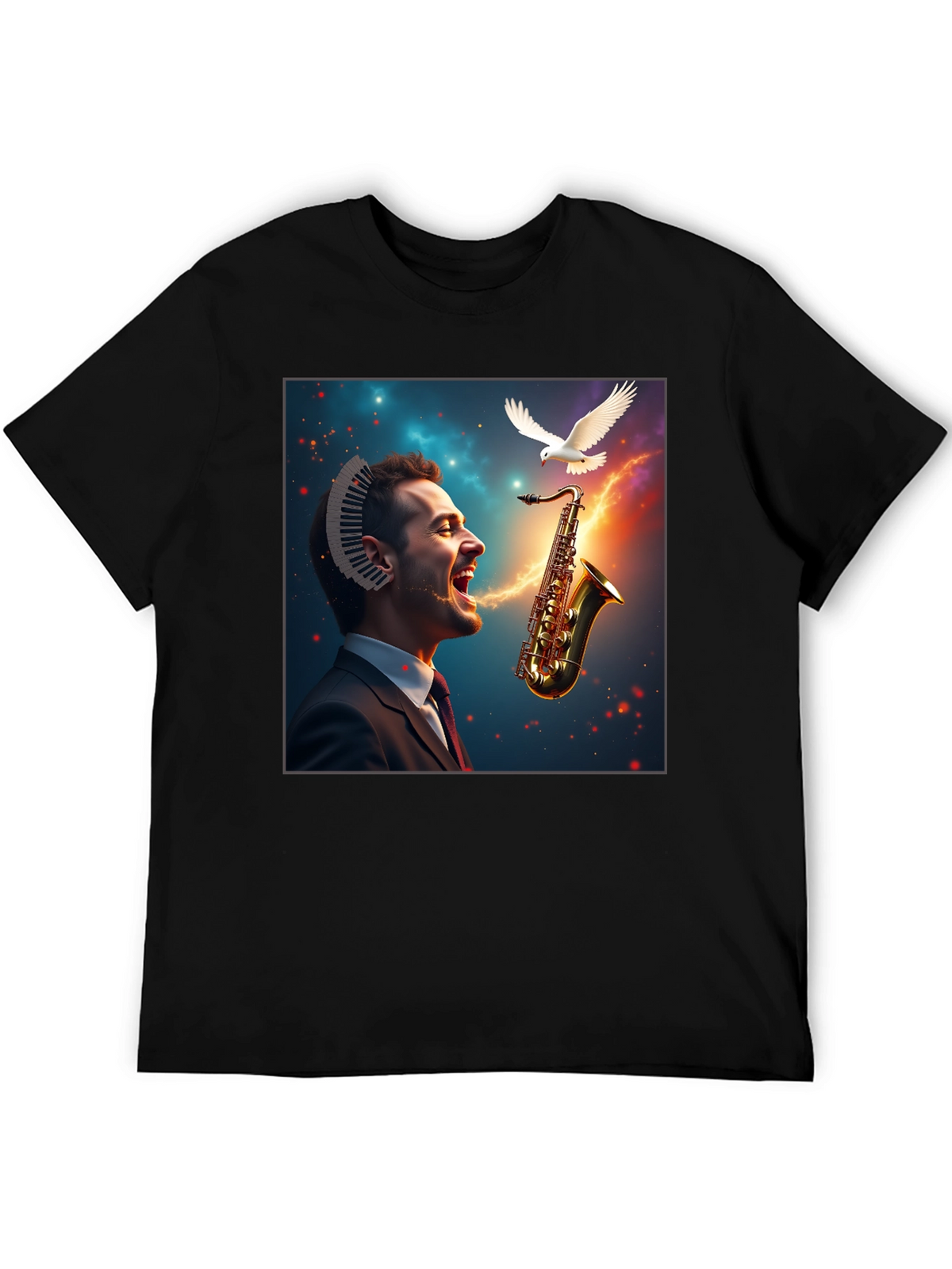Musical Mind T-Shirt - Artistic Saxophone Design