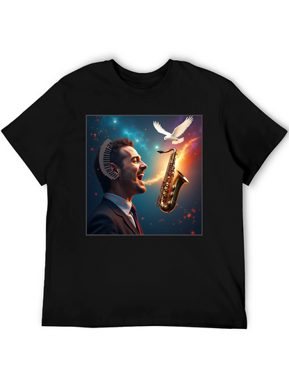 Musical Mind T-Shirt - Artistic Saxophone Design