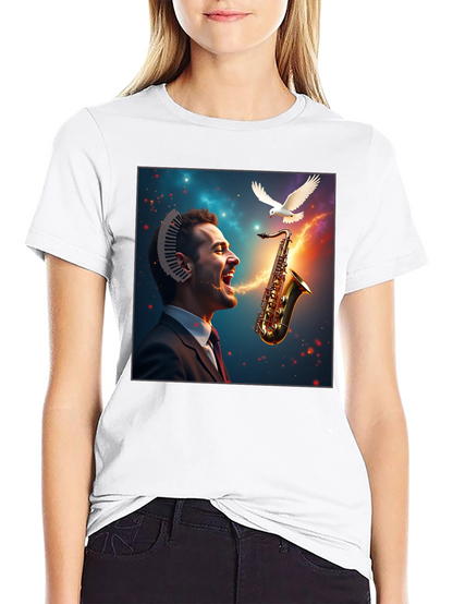 Musical Mind T-Shirt - Artistic Saxophone Design
