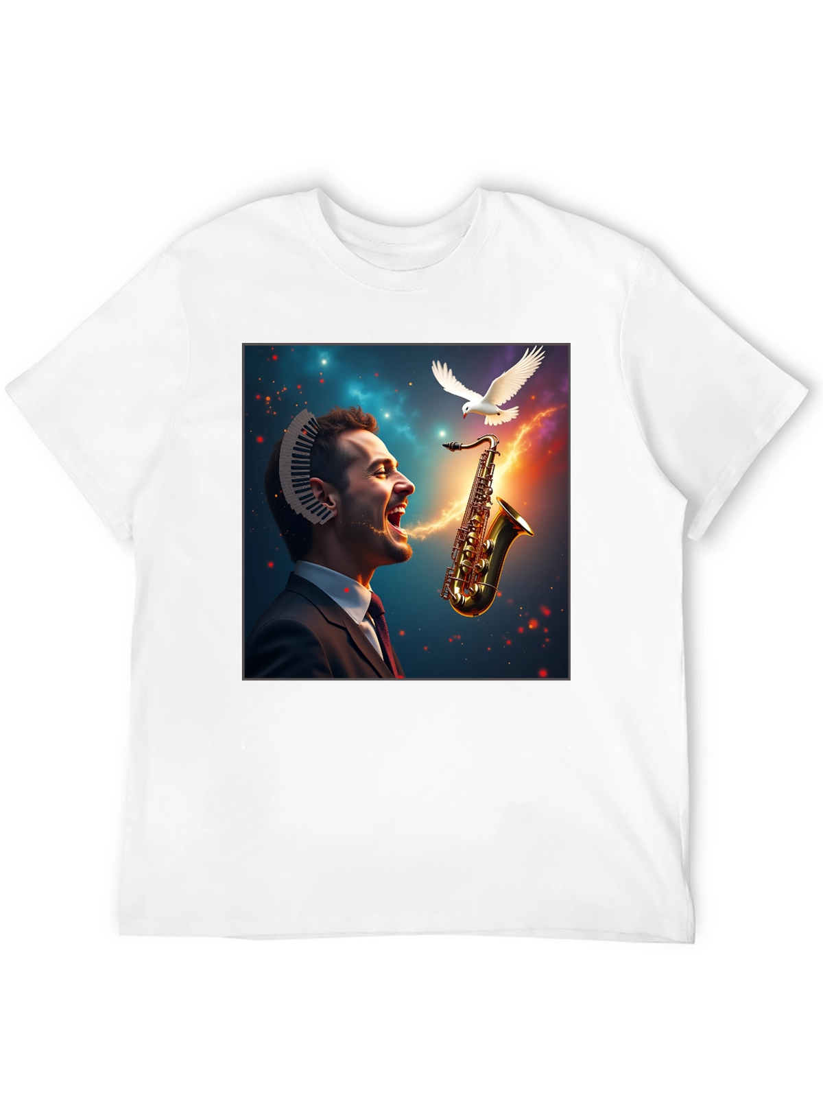 Musical Mind T-Shirt - Artistic Saxophone Design