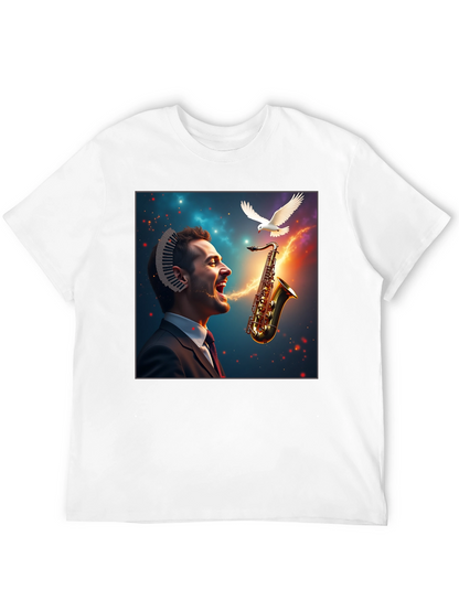 Musical Mind T-Shirt - Artistic Saxophone Design