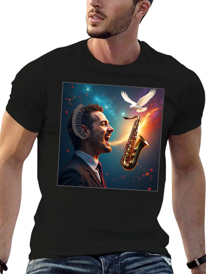 Musical Mind T-Shirt - Artistic Saxophone Design